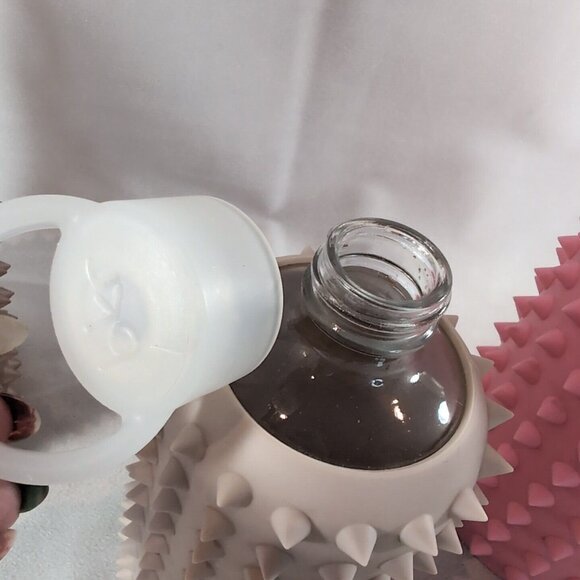 3 BKR Spiked Glass Bottle Prenup Big 1L 500ml Straws Rose Gold Pink Baker Miller - Picture 11 of 13